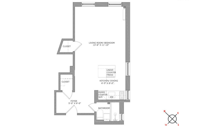 Studio, 1 bath, 394 sqft, $3,850, Unit 2R