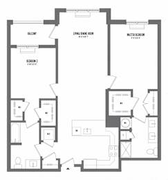 2 beds, 2 baths, 1,214 sqft, $4,545