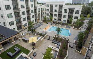 Aerial View Of Pool at Berkshire Main Street, Durham, NC