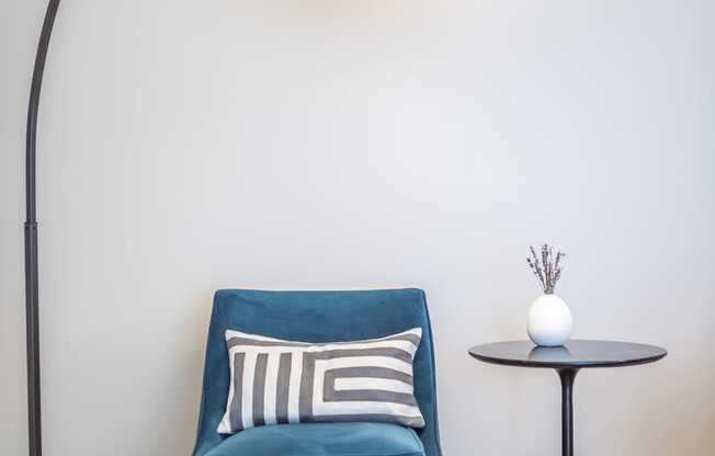 VIntage on Selby | Interior Features | Model Home Lamp and Seating