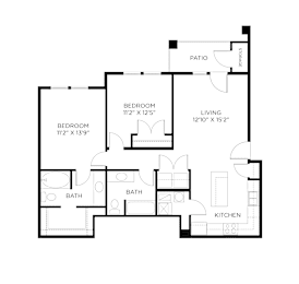 2 beds, 2 baths, 1,005 sqft, $1,599