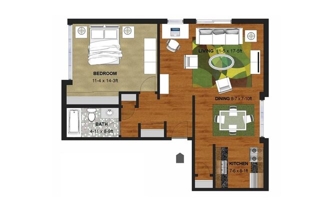 1 bed, 1 bath, 800 sqft, $1,249, Unit 05-308