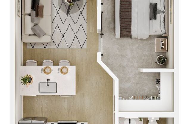 1 bed, 1 bath, 570 sqft, $1,350, Unit 404