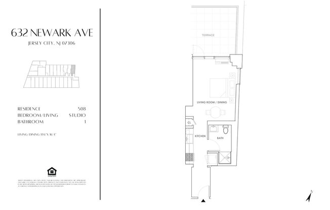 Studio, 1 bath, 440 sqft, $2,600, Unit 508