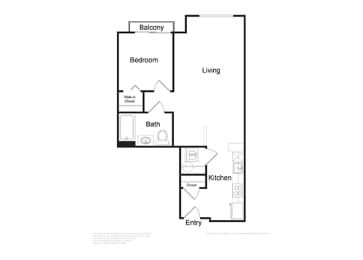 1 bed, 1 bath, 594 sqft, $2,343