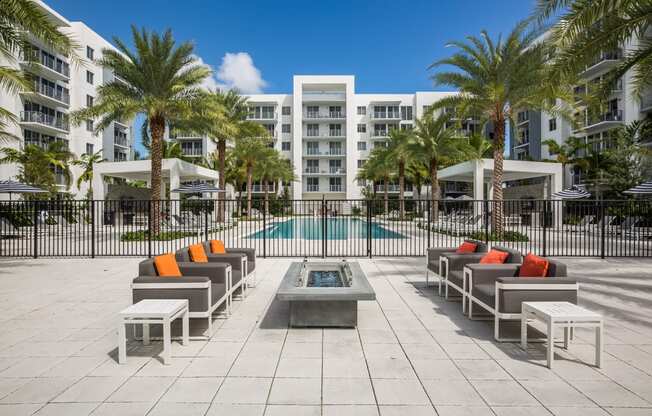 Outdoor Lounge Area and Fire Pit at Allure by Windsor, Boca Raton, Florida