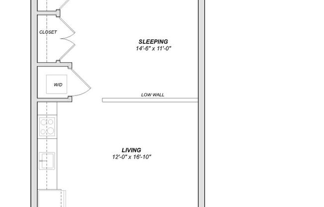 Studio, 1 bath, 537 sqft, $1,625, Unit 310