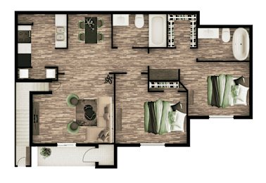 2 beds, 2 baths, 1,145 sqft, $1,458