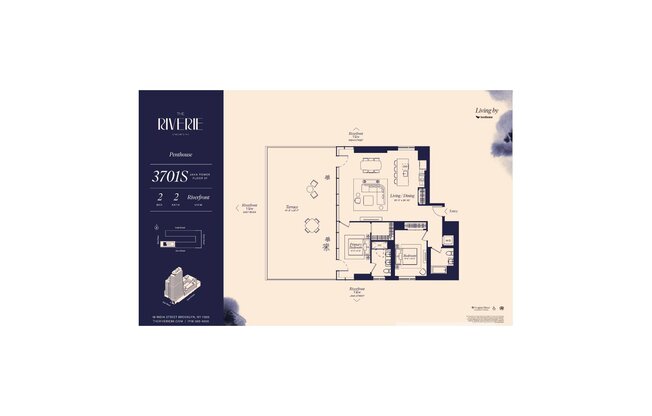 2 beds, 2 baths, $18,500, Unit PH3701S
