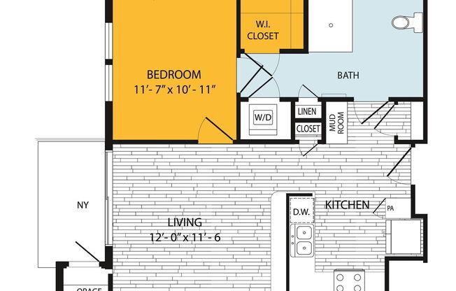 1 bed, 1 bath, 645 sqft, $1,945
