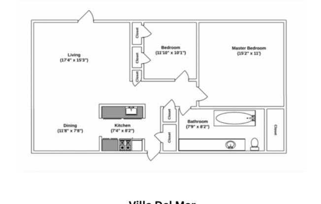 2 beds, 1 bath, 966 sqft, $890