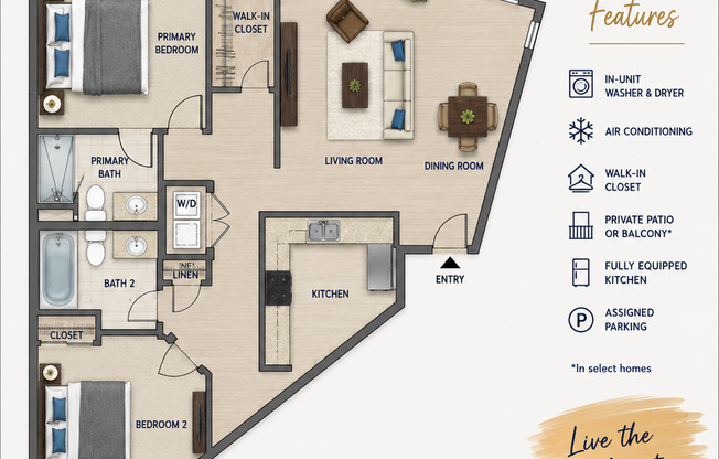 2 beds, 2 baths, 1,100 sqft, $2,995, Unit 207