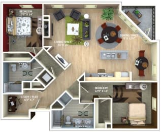 2 beds, 2 baths, 1,465 sqft, $3,769