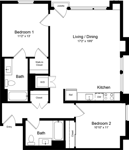 2 beds, 2 baths, 1,061 sqft, $5,224, Unit 302