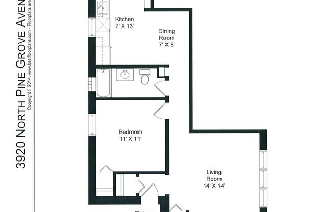 1 bed, 1 bath, 620 sqft, $1,775, Unit 3920-3N