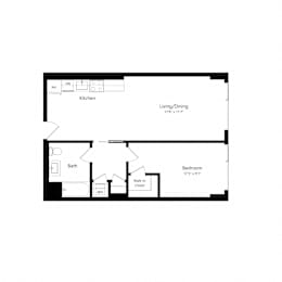 1 bed, 1 bath, 714 sqft, $2,429