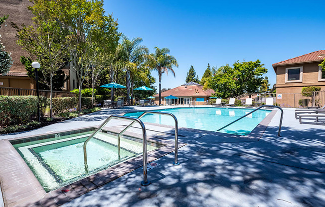 Pool and Spa area with seating
