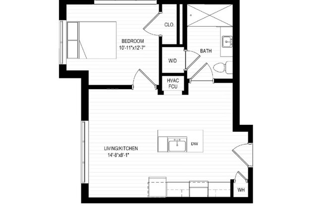 1 bed, 1 bath, 550 sqft, $2,200, Unit 214