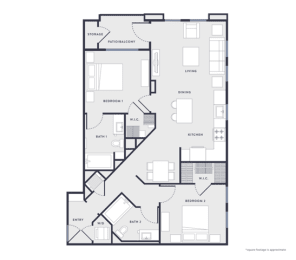 2 beds, 2 baths, 1,091 sqft, $4,191