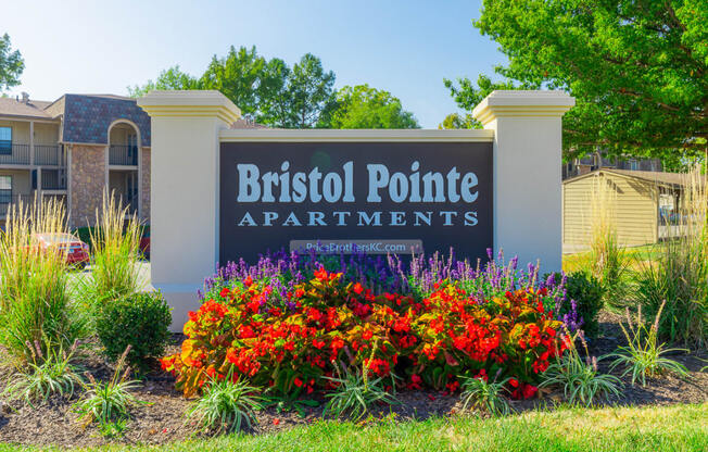 Monument Sign at Bristol Pointe Apartments, Olathe, KS