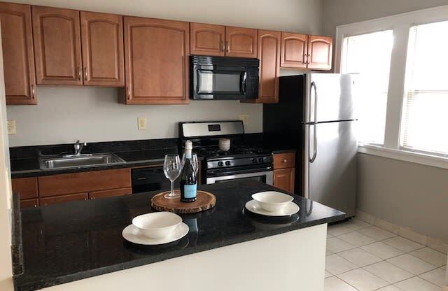 Renovated Kitchen at Integrity Gold Coast Apartments in Lakewood, Ohio, 44102
