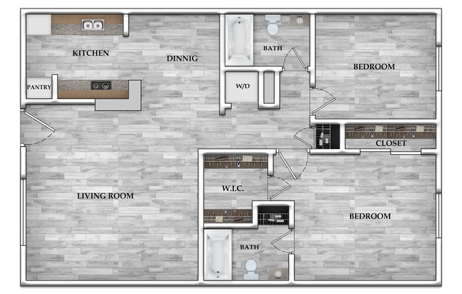 2 beds, 2 baths, 1,010 sqft, $952, Unit 122