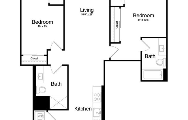 2 beds, 2 baths, 1,062 sqft, $3,500, Unit 606