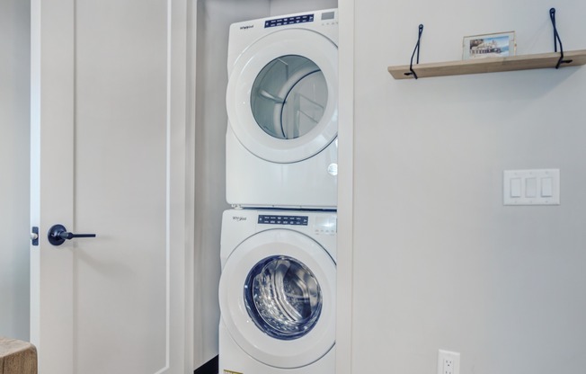 Enjoy the convenience of an in-home, full-sized washer and dryer.