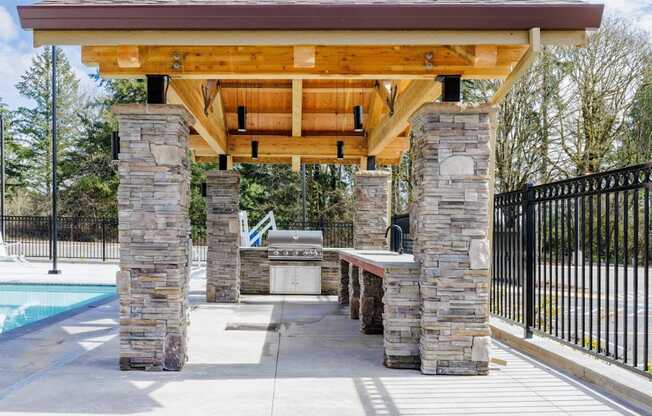 South Ridge Apartments Poolside Grilling Area