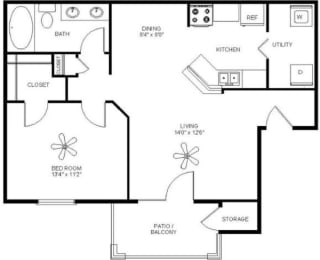 1 bed, 1 bath, 765 sqft, $974