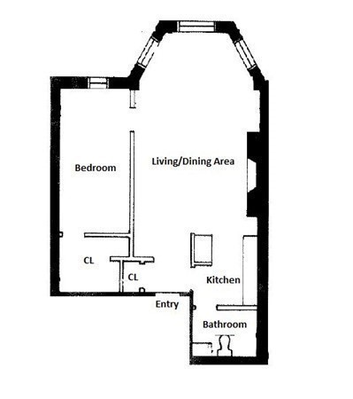 1 bed, 1 bath, 590 sqft, $3,000, Unit 4