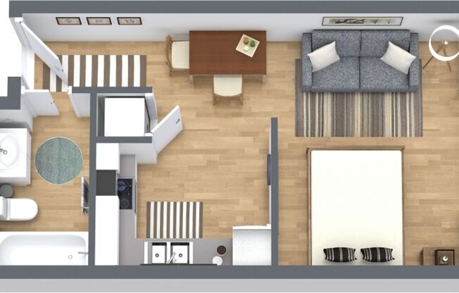 Studio, 1 bath, 375 sqft, $1,737, Unit 111