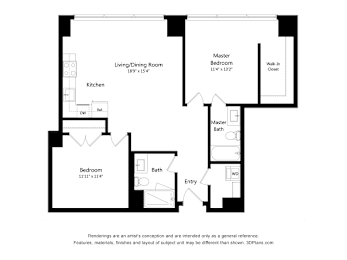 2 beds, 2 baths, 1,020 sqft, $1,377