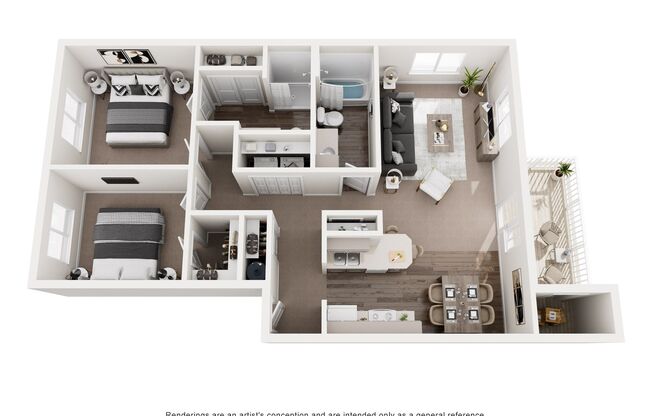 2 beds, 2 baths, 825 sqft, $1,599, Unit 2-07A