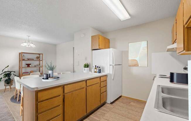 Kitchen with Wood Cabinets