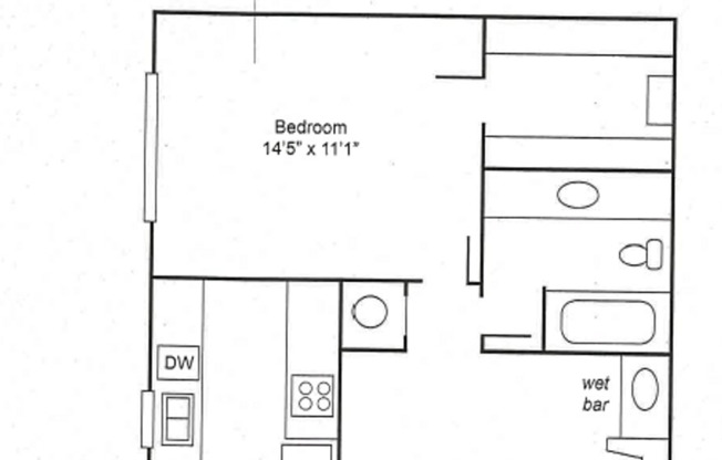 1 bed, 1 bath, 688 sqft, $650