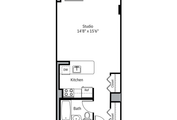 Studio, 1 bath, $4,465, Unit 907B