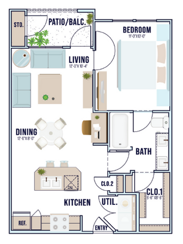 1 bed, 1 bath, 700 sqft, $1,270