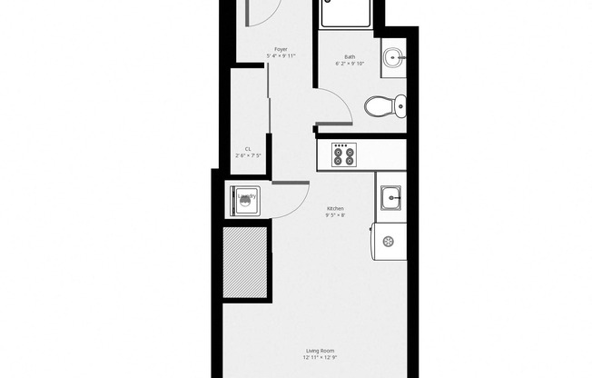 Studio, 1 bath, $2,195