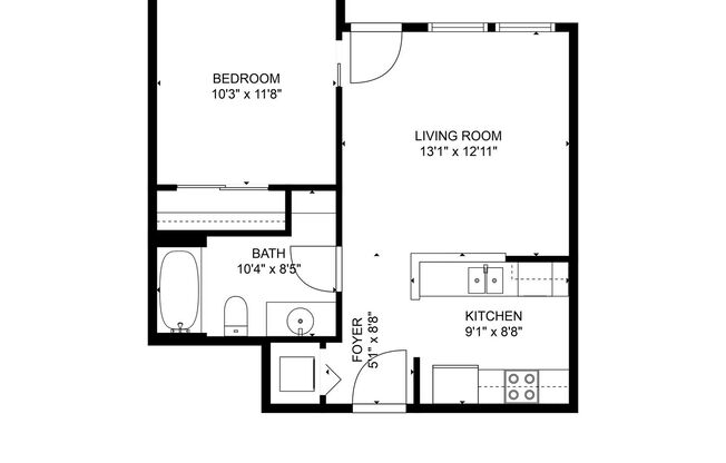 1 bed, 1 bath, 560 sqft, $1,399