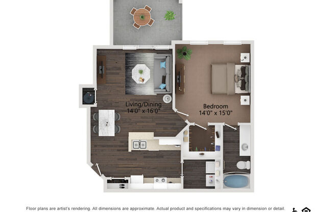 1 bed, 1 bath, 797 sqft, $1,298