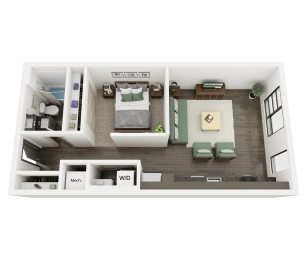 1 bed, 1 bath, 637 sqft, $1,585