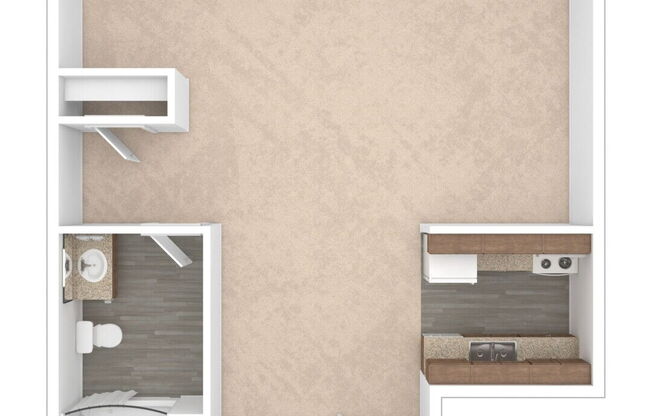 Studio, 1 bath, 375 sqft, $1,245