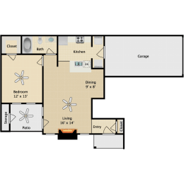 1 bed, 1 bath, 748 sqft, $1,531