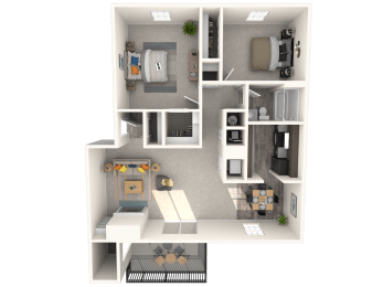 2 beds, 1 bath, 980 sqft, $1,372