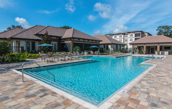 Extensive Resort Inspired Pool Deck at The Oasis at Lake Bennet, Ocoee, FL