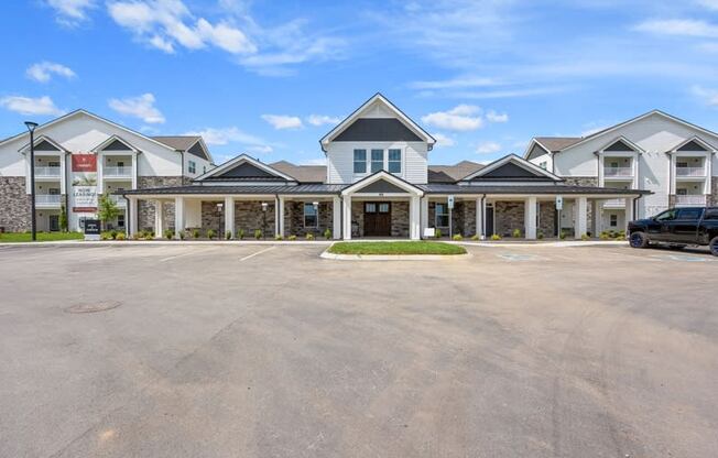 a large building with a car parked in front of it