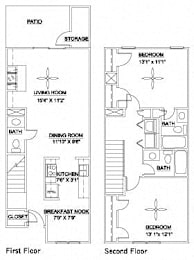 2 beds, 2.5 baths, 1,162 sqft, $1,331