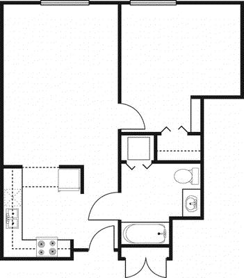 1 bed, 1 bath, 670 sqft, $2,084, Unit 410