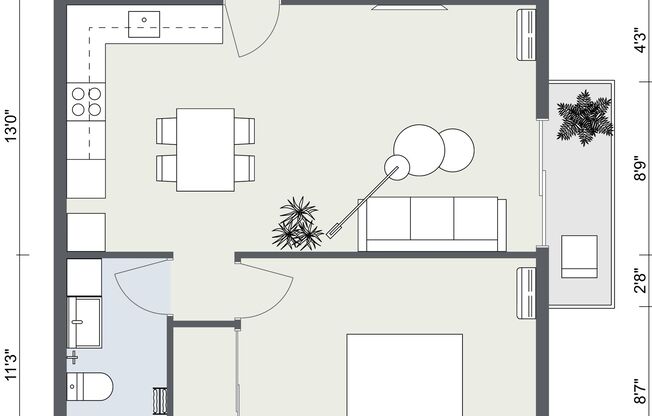 1 bed, 1 bath, 576 sqft, $2,395, Unit 36